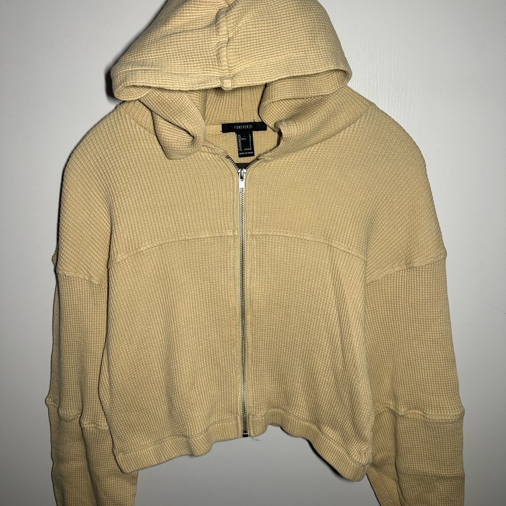 Forever‎ 21 Ribbed Cropped Hoodie - Size L